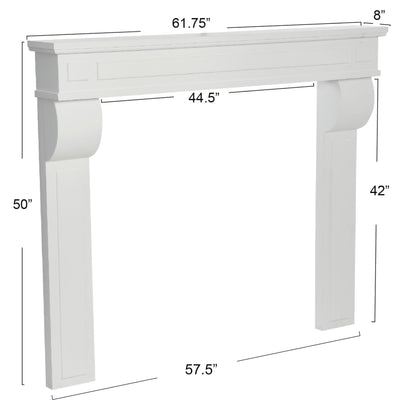 Creative Co-Op Lodge Fireplace Mantel, White