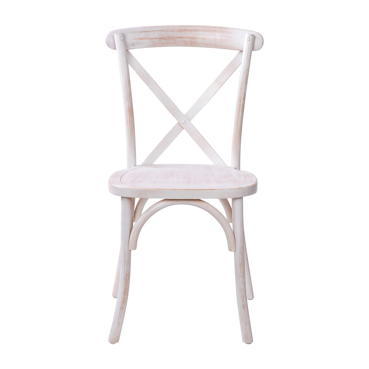 Merrick Lane Bardstown Bistro Style Wooden Dining Chair - Lime Wash - High X-Back Merrick Lane