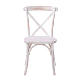 Merrick Lane Bardstown Bistro Style Wooden Dining Chair - Lime Wash - High X-Back Merrick Lane
