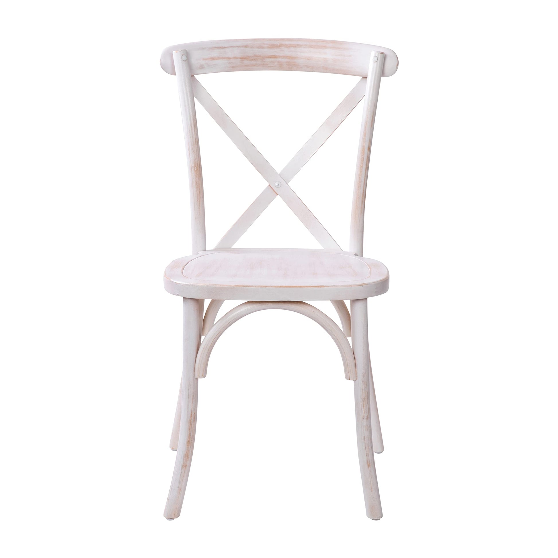 Merrick Lane Bardstown Bistro Style Wooden Dining Chair - Lime Wash - High X-Back - WoodArtSupply