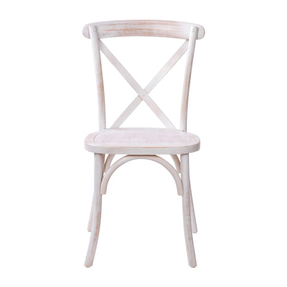 Merrick Lane Bardstown Bistro Style Wooden Dining Chair - Lime Wash - High X-Back - WoodArtSupply