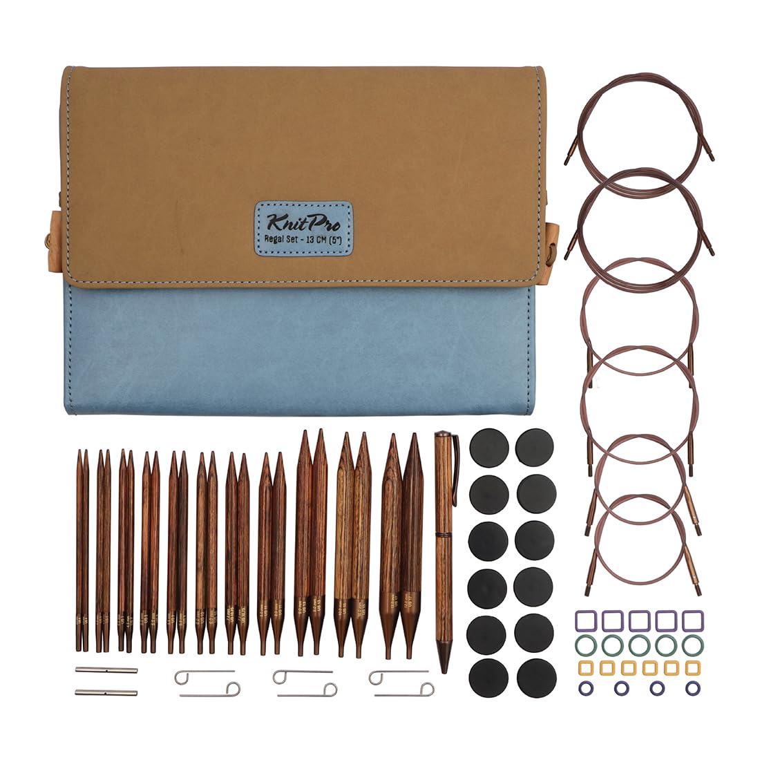 KnitPro Ginger Regal Interchangeable Needle Set 5" (13cm) | 11 US Sizes (4 to 17) KnitPro