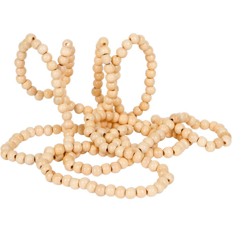 One Holiday Way 9-Foot Long Rustic Natural Beige Wood Bead Garland Christmas Tree Decoration - Decorative Vintage Style Wooden Beads - Fall Everyday Shabby Chic Wedding Country Farmhouse Home Decor One Holiday Way