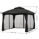 MASTERCANOPY Outdoor Patio Gazebo for Garden with Upgrade Steel Frame and Netting Walls (10x10,Gray) MASTERCANOPY