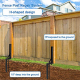 Wpbhk 1PCS Fence Post Repair Kit Heavy Duty Fixer Anchor Ground Spike,Fence Post Support Stake for Repairing Damaged Fence Gate Posts Sign Posts or Wpbhk