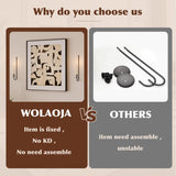 Metal Wall Candle Sconce Holder Set of 2 Wall Mount Candle Holder Pillar Holder Black Modern Wall Candle Sconces Hanging for Living Room Farmhouse Fireplace Wedding WOLAOJA