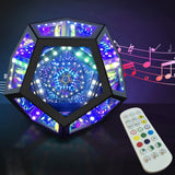 Lumoonosity Infinity Mirror Light - Dodecahedron Light for USB Powered - Infinity Lamp for Customizable Color Changing - Dodecahedron Lamp with Music Sync with Timer Function Lumoonosity