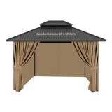AONEAR Gazebo Privacy Curtains 10' x 12' with Zipper 4-Panels Side Wall Universal Replacement for Patio, Outdoor Canopy, Garden and Backyard (Curtain Only) aonear