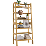 HITNET Bamboo 4-Tier Ladder Shelf - Versatile Storage & Display Rack for Home & Office HITNET