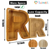 Custom Piggy Bank with Laser Engraved Name, Creative Alphabet Letter Storage Bank, Personalized Wooden Toy with DIY Letter for Kids, Money Bank (K) Sulevalt
