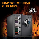 SentrySafe Waterproof and Fireproof Alloy Steel Digital Safe Box for Home with Code Button Keypad, 1.23 Cubic Feet, 17.8 x 16.3 x 19.3 Inches (exterior), SFW123GDC SentrySafe