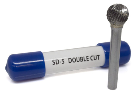 Benchmark Abrasives Ball Shape Premium Double Cut Tungsten Carbide Burr for Metal Wood Welding Deburring Sculpting High-Speed Die Grinders enclosed in Plastic Capsule 1/4" Shank (SD-5) Benchmark Abrasives