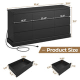 Hasuit Modern Black Dresser for Bedroom with 9 Drawers, 61.4"Wide Dressers Chest of Drawer with Large Capacity Storage, Long Dresser TV Stand with Power Outlets, Sturdy Storage Cabinet for Living Room Hasuit