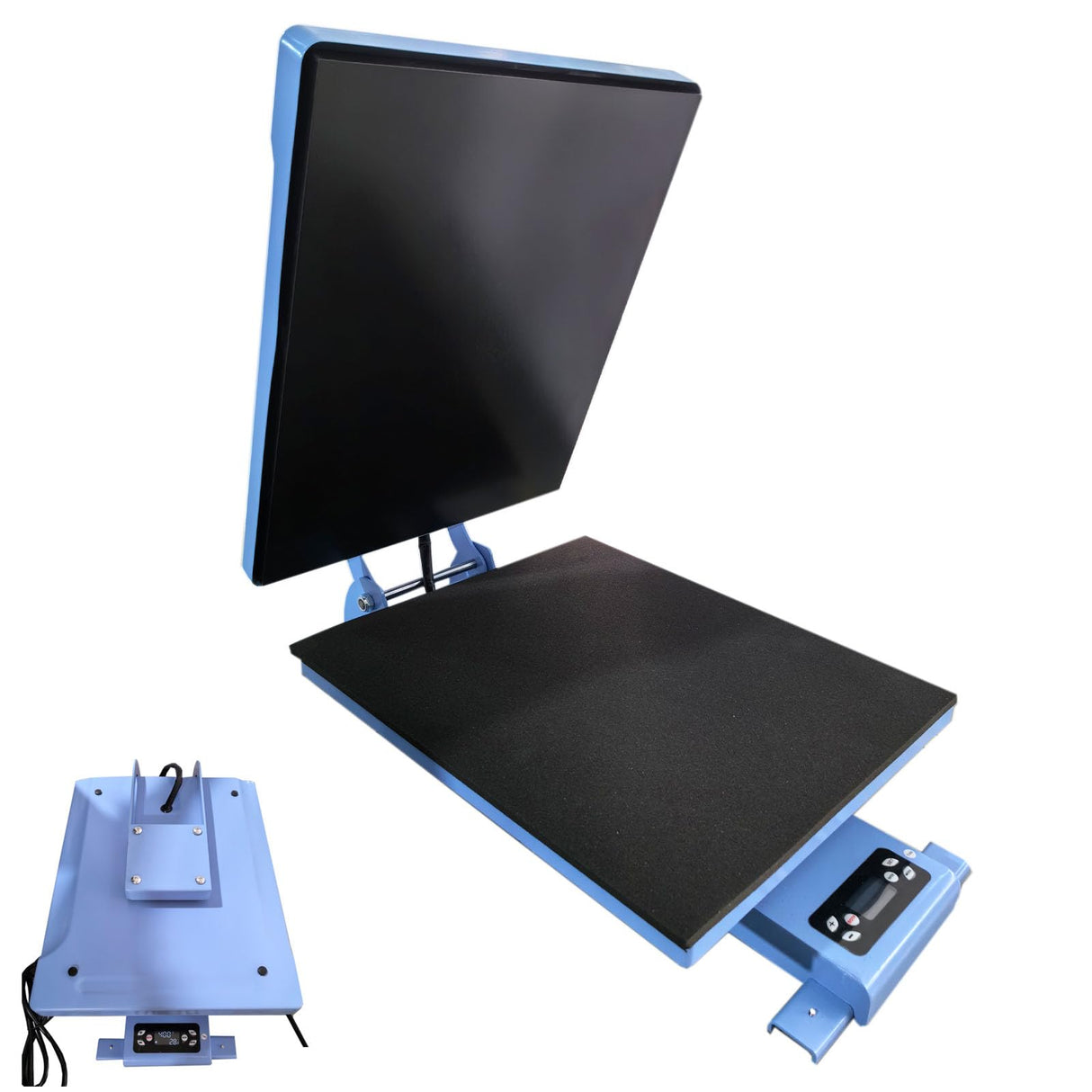 H-E Newly Developed Easy Heat Press 16x20in Fully Automatic Control 16in x 20in Heat Press Machine Industrial Quality Digital Sublimation Heat Transfer Machine for T-Shirt Thick Thin Fabrics, blue Decorwell