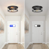SKEJAO 13 inch Black Flush Mount Ceiling Light Fixture,2-Light Hallway Light fixtures Ceiling,Light Fixtures Ceiling Mount for Kitchen,Farmhouse,Bedroom (2 Pack) SKEJAO