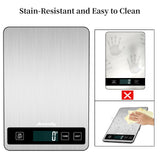 AHOSOUTLY Food Scale, 22lb/10kg Digital Kitchen Scale Weight Grams and Ounces with 0.1oz/1g Precision, 6 Units and Tare Key Design, LCD Display & Stainless Steel Panel for Baking, Cooking, Postage AHOSOUTLY