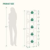 Hzuaneri Bookshelf, Book Shelf, Industrial Bookcase with 2 Hooks, Coner Shelf Storage Organizer for Home Office, Living Room, Bedroom, Kitchen, 5-Tier White BC10513W Hzuaneri