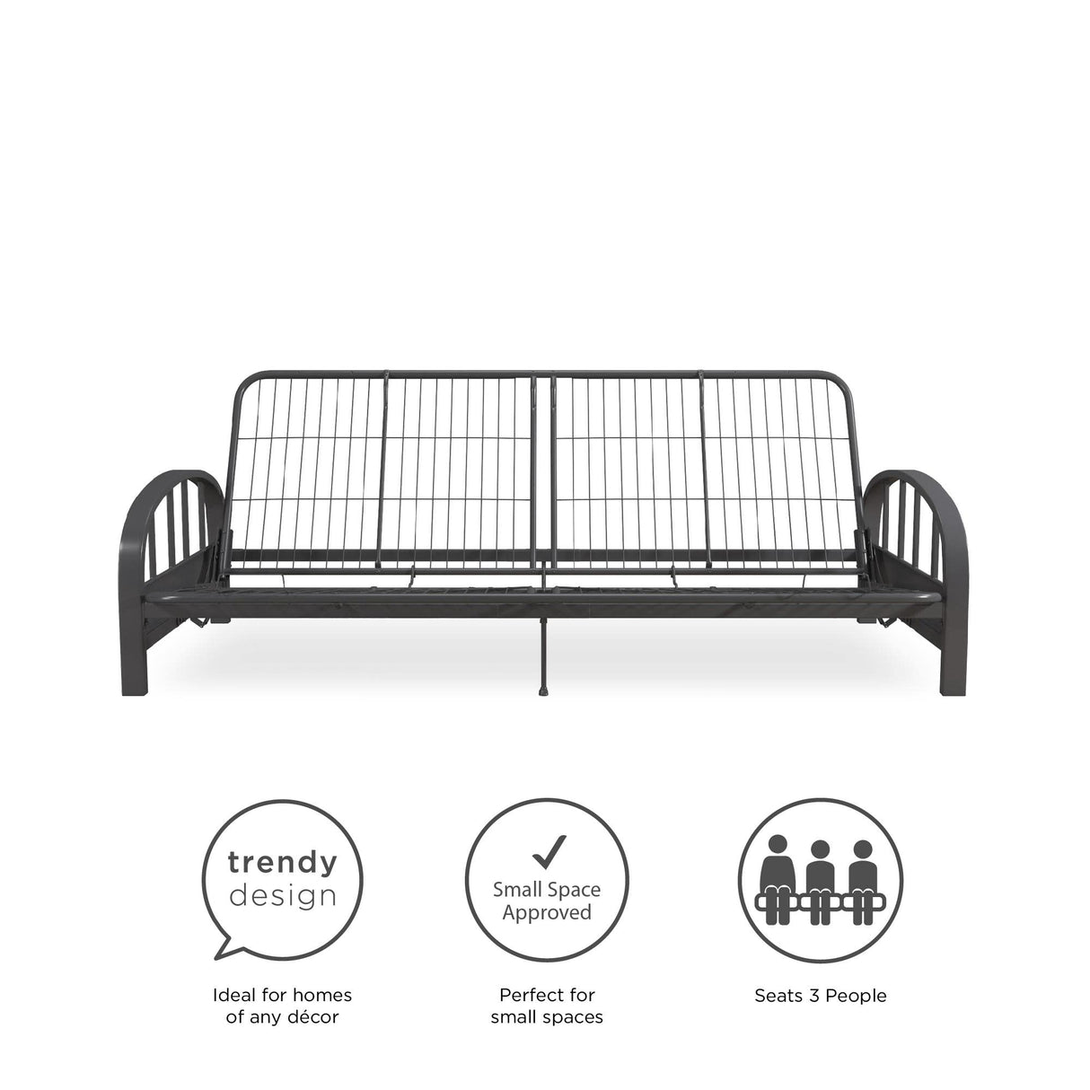 DHP Aiden Futon Frame, Gray DHP
