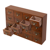 4 PCS Storage Cabinet, 64-Drawer Wooden Rectangle Storage Box With Label Holder And Handle, Traditional Apothecary Curio Cabinet,Storage Organizer For Pharmacy, Office, Porch, Living Room, Etc (Brown) WBGANG