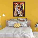 Pavemlo 5D Diamond Art Kits for Adults Three Tigers, Full Drill Diamond Art Animal Pictures Paint with Diamonds, DIY Cross Stitch Jewel Art Rhinestone Craft for Home Wall Decor 12X16 inch Pavemlo