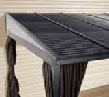 Sojag 10' x 12' Portland Gazebo Wall-Mounted Outdoor Weather-Resistant Aluminum Frame Sunroom Brown Sojag