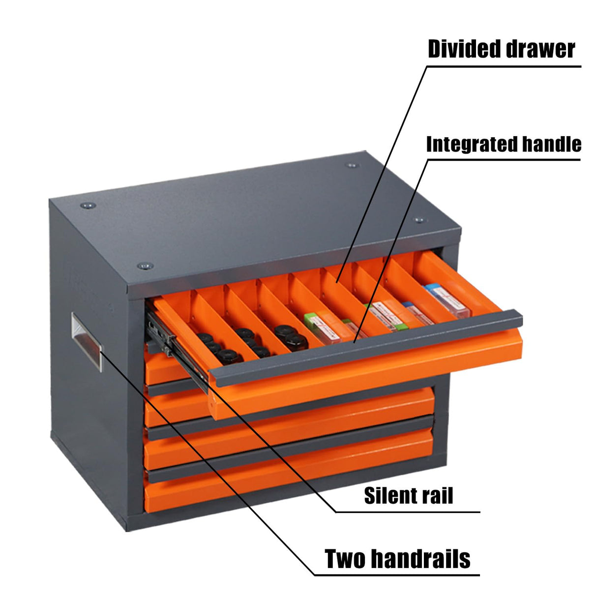 5 Drawers Drill Bit Dispenser Cabinet - Drill Bit Organizer Cabinet for 1/16" to 3/8" | Stackable Milling Cutter Storage Box for Drill Bit Storage DRIFFY