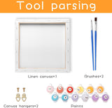 LOMSIOY Frame Paint by Number Kit for Adults, DIY Easy Halloween Ghost Oil Painting with Brushes, Hooks - Lone Watcher Framed Art Kits for Beginners - Suitable for Bedroom, Wall, Door Decor (8x8 Inch) LOMSIOY