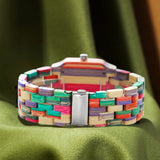 Dentily Women Square Wood Watches Handmade Wooden Quartz Ladies Womens Watch Women's Wooden Watch Dentily