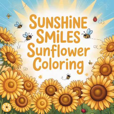 Sunshine Smiles Sunflower Coloring: Cute coloring book for kids, coloring book for adults, kawaii coloring book, Coloring Book for Adults and Kids, Bold and Easy Majosta
