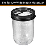 [Wide Mouth ONLY] SheeChung 2 Pack Mason Jar Toothbrush Holder Lid - Rustproof 304 Stainless Steel for Ball Mason Jar or Any Pint. Jar, Farmhouse Decor Bathroom Accessories Set - Black SheeChung