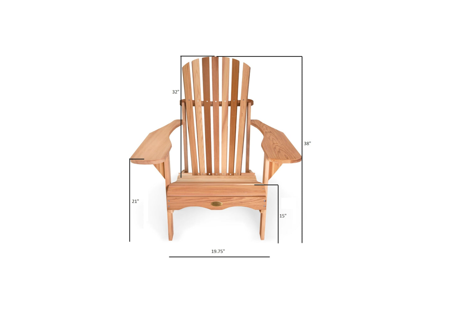 All Things Cedar AA21 Adirondack Adult Cedar Patio Chair | Outdoor Wood Furniture & Garden Chair | Ergonomic Back Support, Unassembled Deck Chairs 32x36x38” - WoodArtSupply