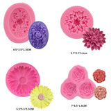 12 Pack Flower Candle Resin Mold - Resin Casting Silicone Molds for Home Decor & Candle Making Wave Spiral Mold ESEDAGE