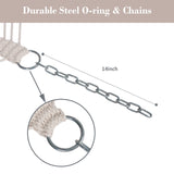 SUNCREAT Hammocks 14 FT Quick Dry Hammock Double Size with Spreader Bar, 2 Person Hammock for Outdoor Patio Yard Poolside, 450 lbs Capacity, Light Gray Stripes SUNCREAT