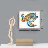 Uniquilling Quilling Kit, Paper Quilling Kits, 8 * 10-in Blue Turtle Paper Filigree Kits with Quilling Tools& Using Manual, DIY Quilling Artwork Modern Wall Art for Living Room Uniquilling