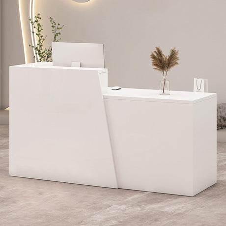 IEHFDCA Retail Reception Desk with Storage, Modern Checkout Counter for Store, Anti-Scratch Front Desk for Salon, Boutique, Cafe – Easy Assembly B 45.3" x 16.5" x 39.4" IEHFDCA