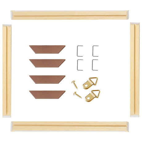 4pcs DIY Wooden Canvas Stretcher Bars Canvas Frame Kit for Gallery Wraps – Sturdy Solid Wood Bars for Oil Paintings, Prints, Posters, Diamond Painting, Home Studio Wall Decor ART