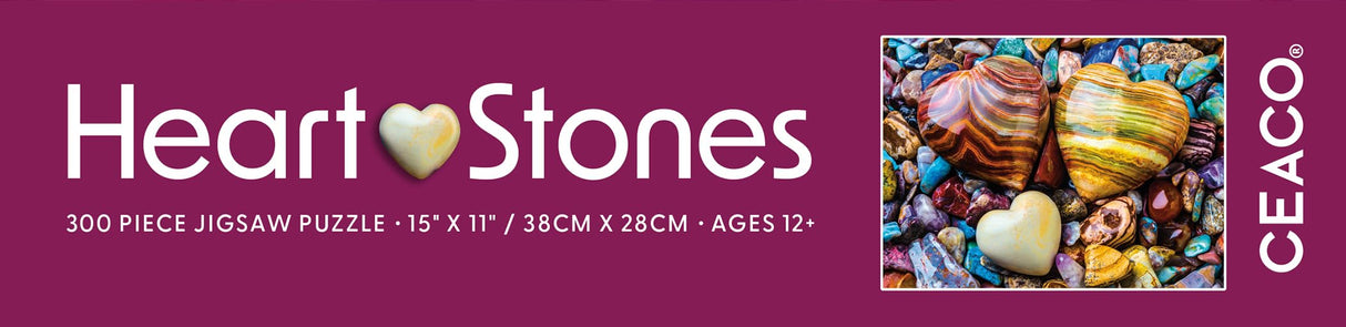 Ceaco – Heart Stones - 300 Piece Jigsaw Space Saver Puzzle – Puzzles for Smaller Spaces and Surfaces Ceaco