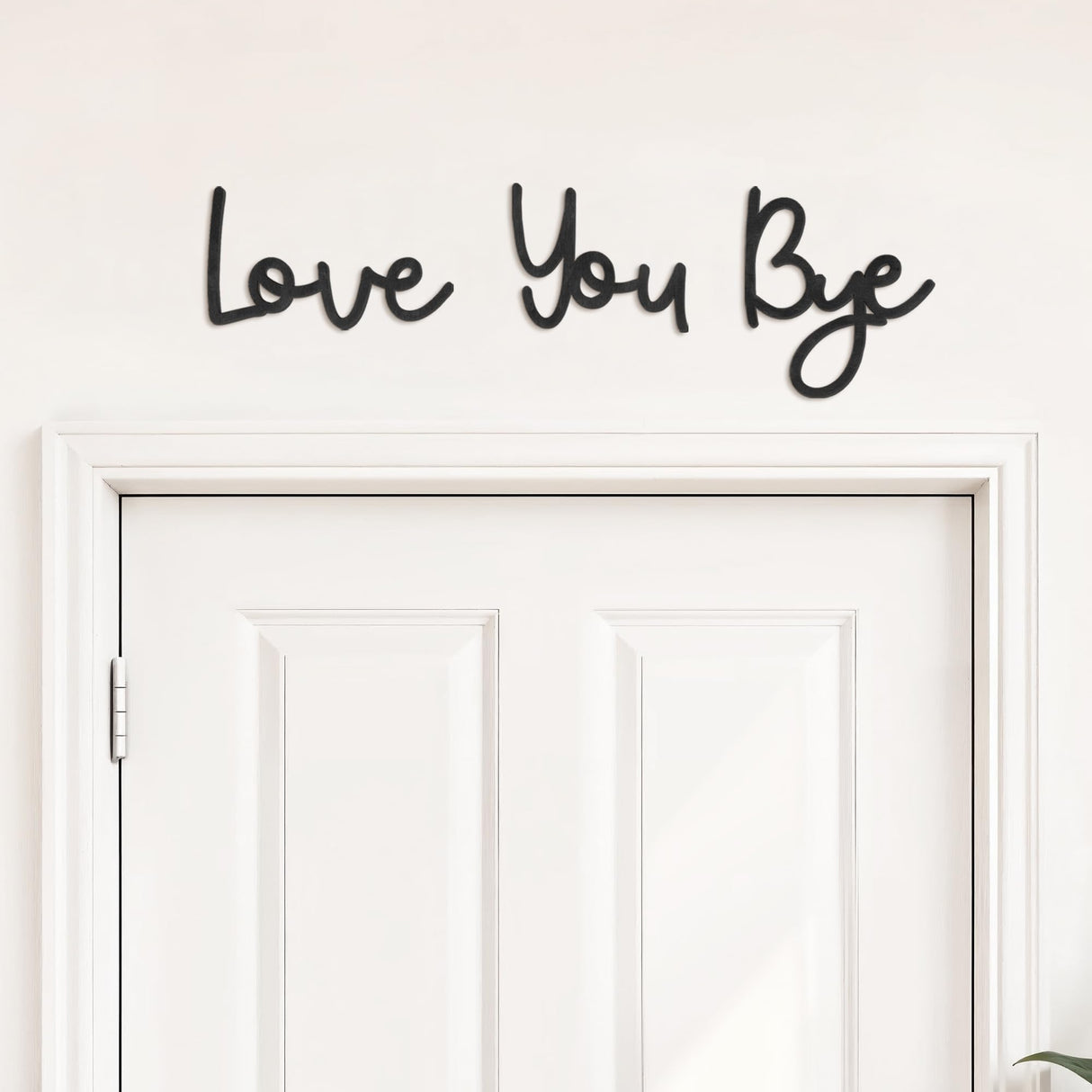 Fttoyoly Love You Bye Sign Above Door, Love You Bye Wooden Wall Decor Farmhouse Boho Home Decor Heartfelt Message for Your Family Lovers Wall Art Gifts Hallway Entryway Fttoyoly