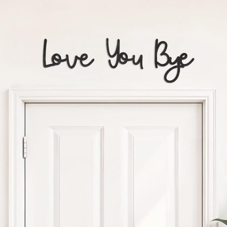 Fttoyoly Love You Bye Sign Above Door, Love You Bye Wooden Wall Decor Farmhouse Boho Home Decor Heartfelt Message for Your Family Lovers Wall Art Gifts Hallway Entryway Fttoyoly