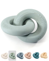 baqor 2-Link Wood Knot Decor - for Coffee Table Bookshelf Boho Celtic Home Entryway Living Room Office Rustic Farmhouse Decorative Object Wooden Knot Chain Link Accents Modern Sculpture baqor