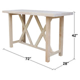 IC International Concepts Bar Height Table, Unfinished IC International Concepts