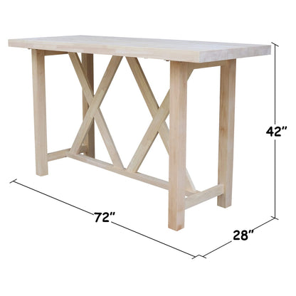 IC International Concepts Bar Height Table, Unfinished - WoodArtSupply