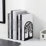 HappyHapi Book Ends, Metal Bookends for Shelves Decorative, Tree Stopper for Heavy Books, Black Ends to Hold Books for Home Office, 6.5 X 4.7 X 3.5 Inch(3 Pairs/6 Pcs, Large) HappyHapi