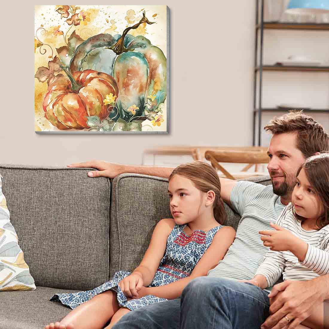 4 Pack Fall Pumpkin Paint by Numbers Kit for Adults Beginner with Frame,Thanksgiving Paint by Number with Wooden Easel DIY Adult Paint by Number Kits for Home Decor 10x10-9x12inch Kaixine