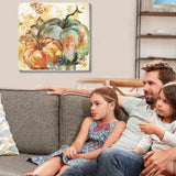 4 Pack Fall Pumpkin Paint by Numbers Kit for Adults Beginner with Frame,Thanksgiving Paint by Number with Wooden Easel DIY Adult Paint by Number Kits for Home Decor 10x10-9x12inch Kaixine