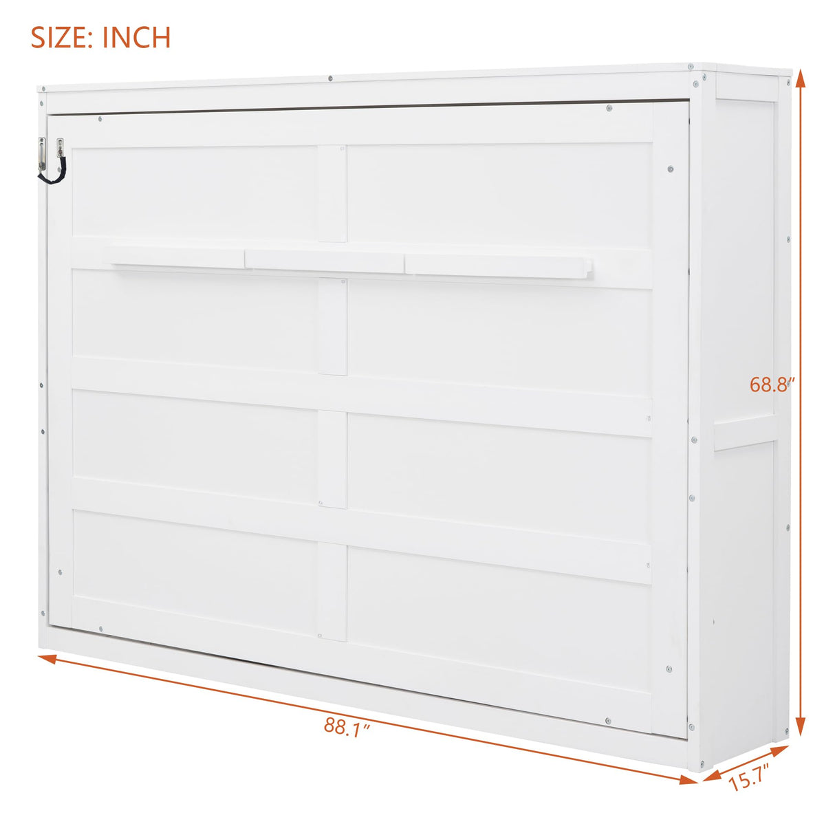 Merax Modern Farmhouse Solid Wood Murphy Bed Chest/Space Saving/Wood Slat Support/Queen,White Merax