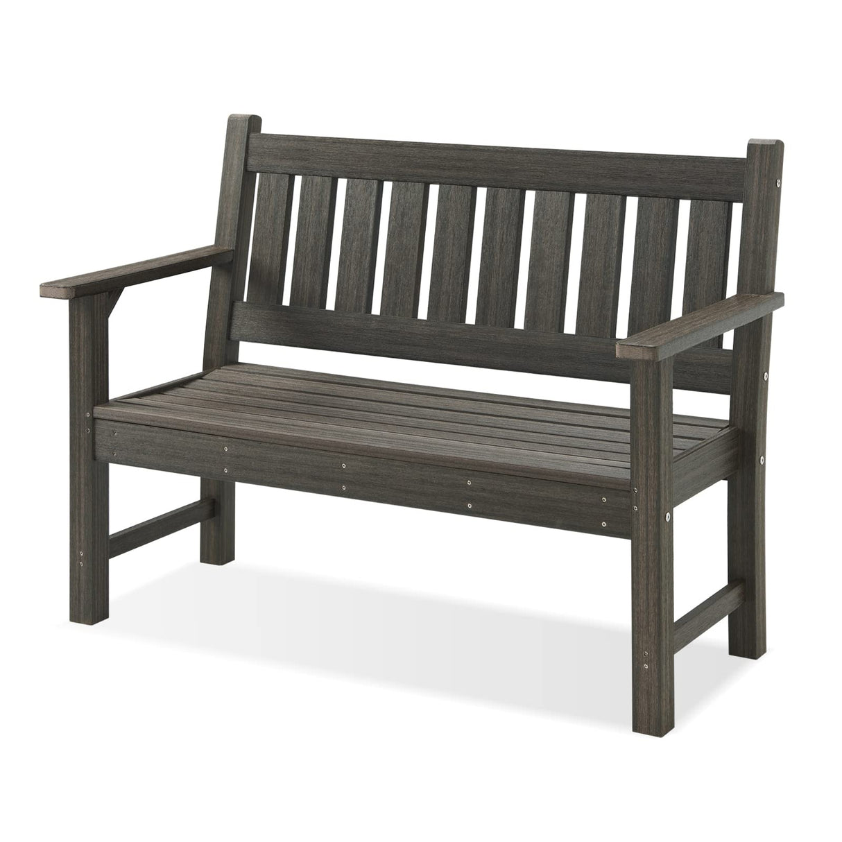 ACUEL Dark Brown 2-Person Outdoor Garden Bench – Durable Poly Lumber Patio Furniture ACUEL