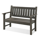 ACUEL Dark Brown 2-Person Outdoor Garden Bench – Durable Poly Lumber Patio Furniture ACUEL
