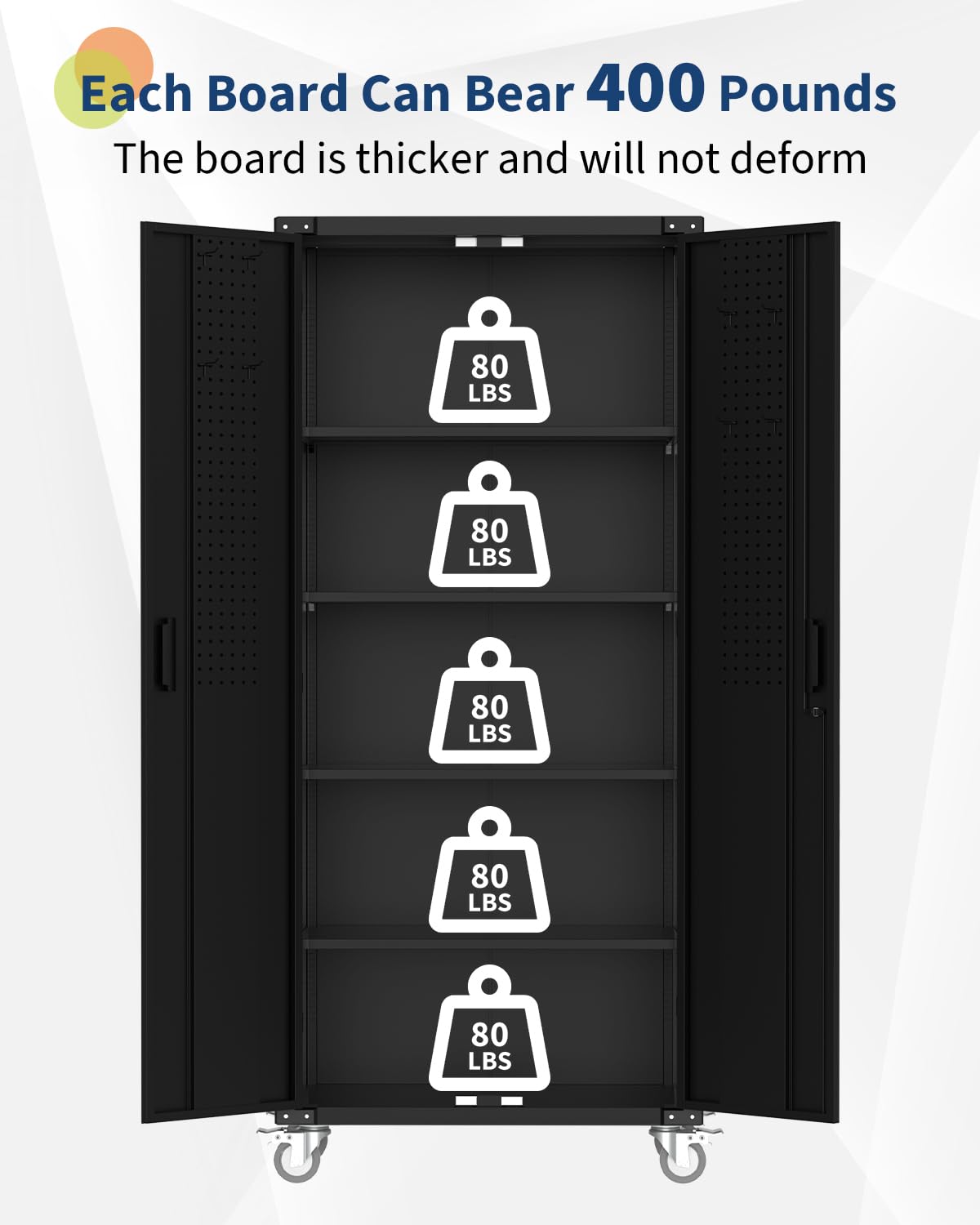 GarveeHome Storage Metal Cabinet 71" with Doors and 4 Shelves Adjustable Adjustable Feet and Lock Tall Storage Cabinet for Pantry Garage Craft Bedroom Office Shop GarveeHome