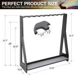 Xnwouco Gun Rack, Freestanding Rifle Gun Rack, Wooden Adjustable Rifle Stand Holds up 9 Long Guns, Gun Display Stand with Anti-scratch Padding, Rifle Storage Holder for Home, Garage, Black Xnwouco